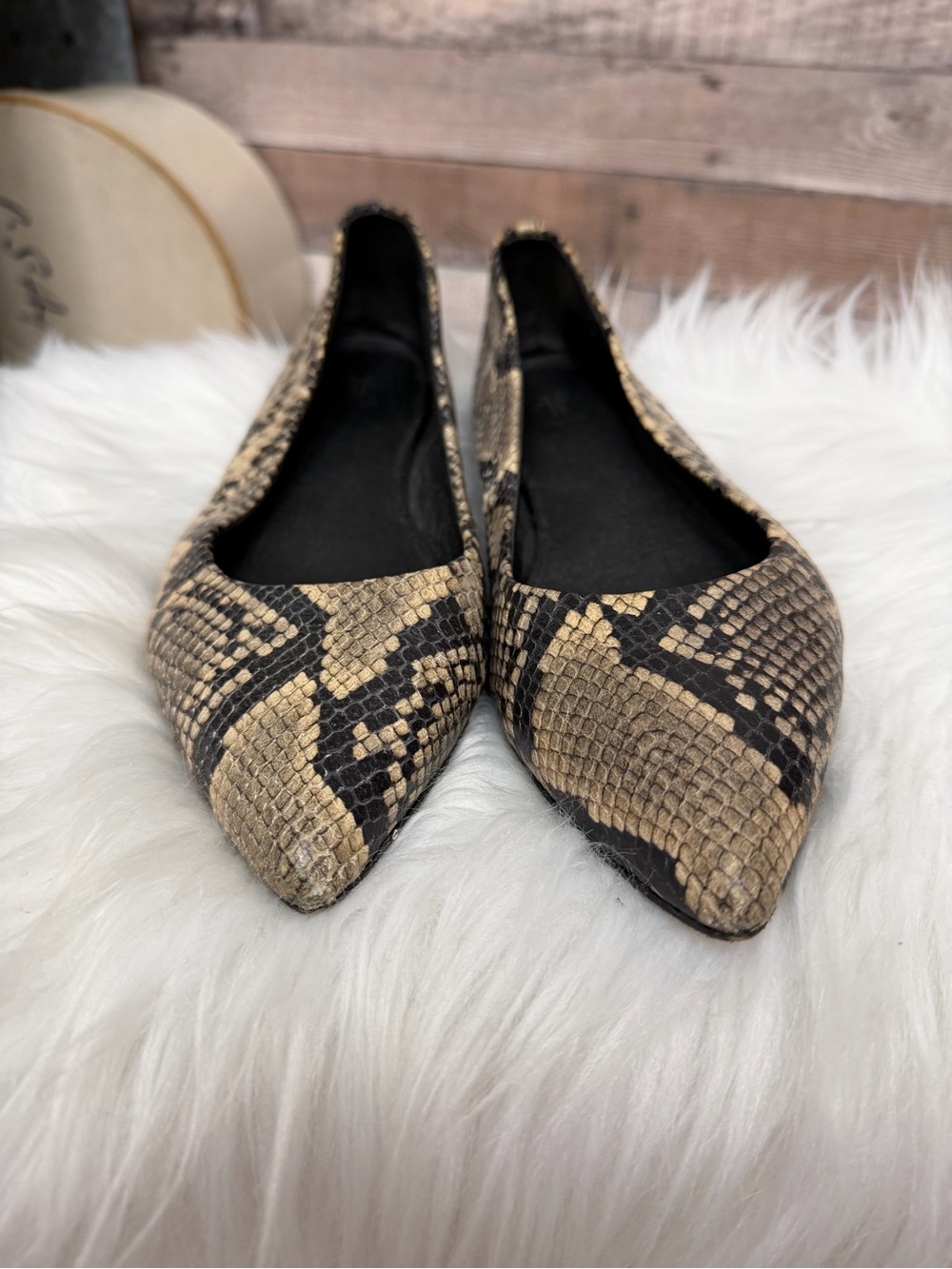 Frye Snakeskin Print Ballet Flats 6